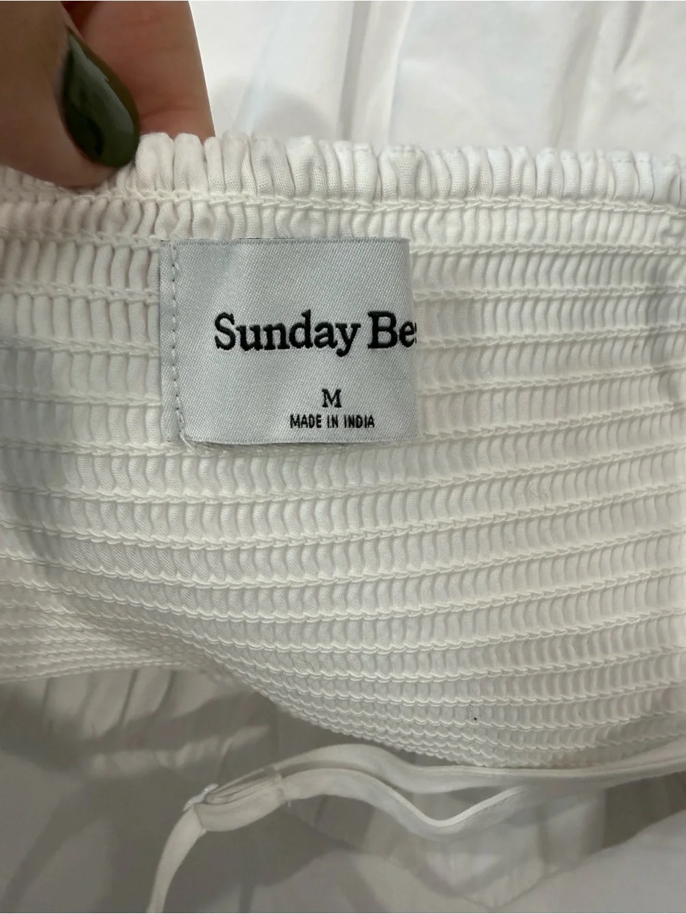 Aritzia Sunday Best Elio Poplin Dress M White Bubble Hem Cotton Mini Sorority